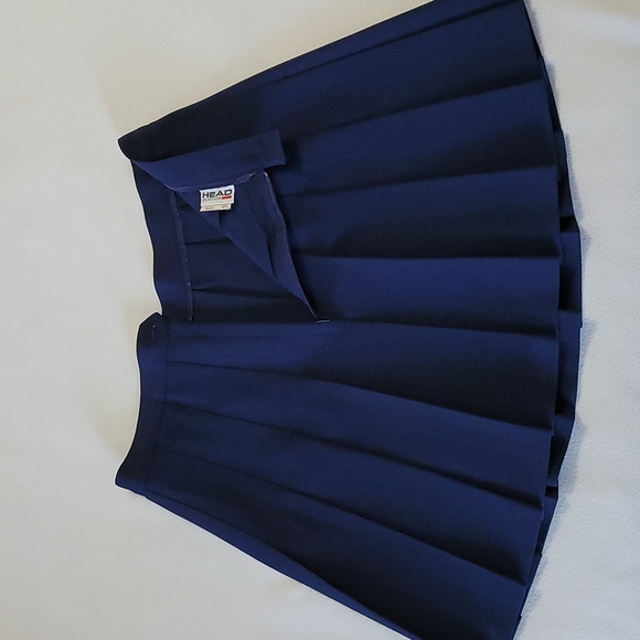 HEAD Tennis Skirt Vintage 70s Pleated Mini Retro Sportswear Athletic Navy Blu 10 - Picture 5 of 10